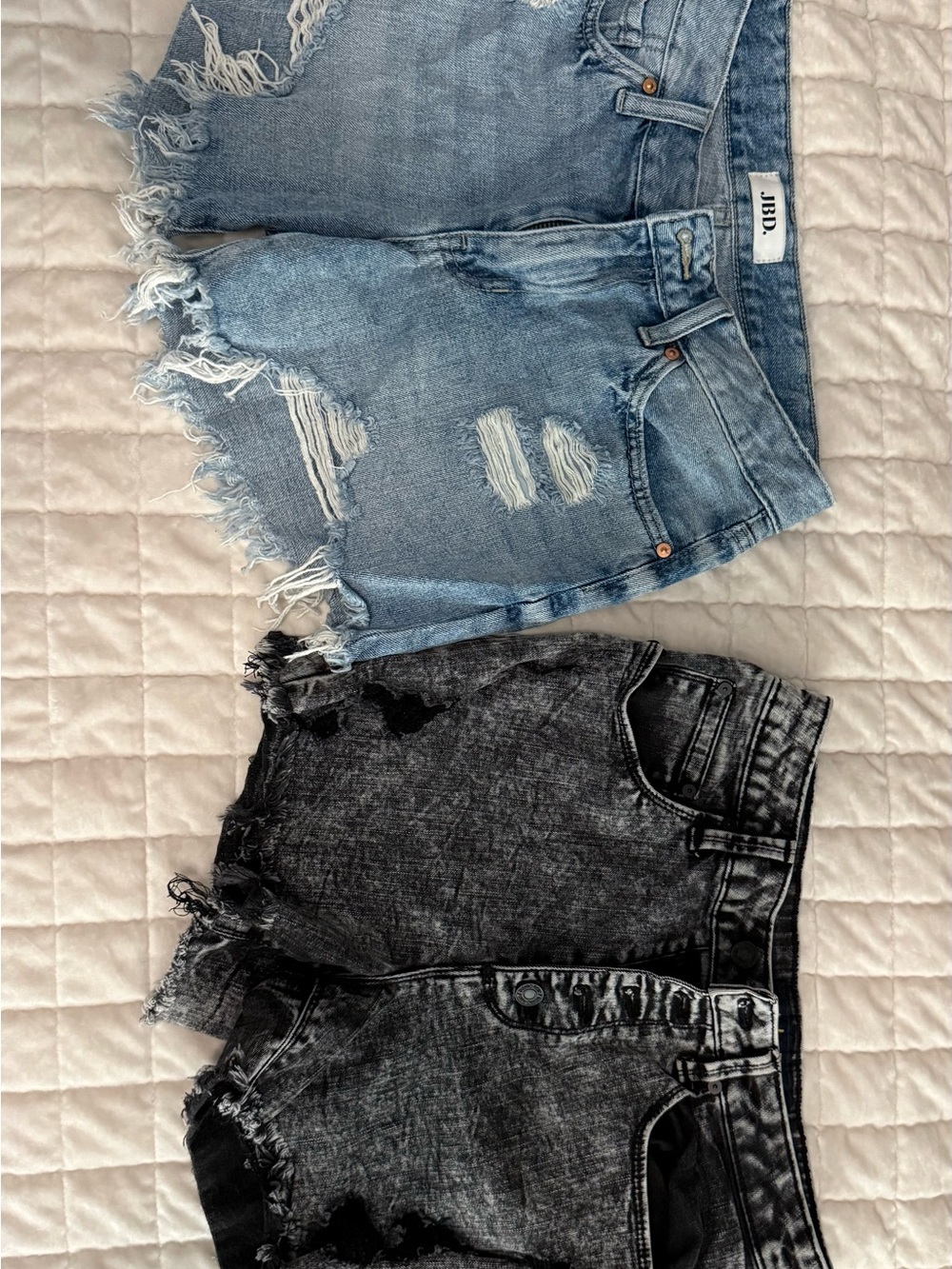 Light Blue Distressed Denim Shorts for Kids